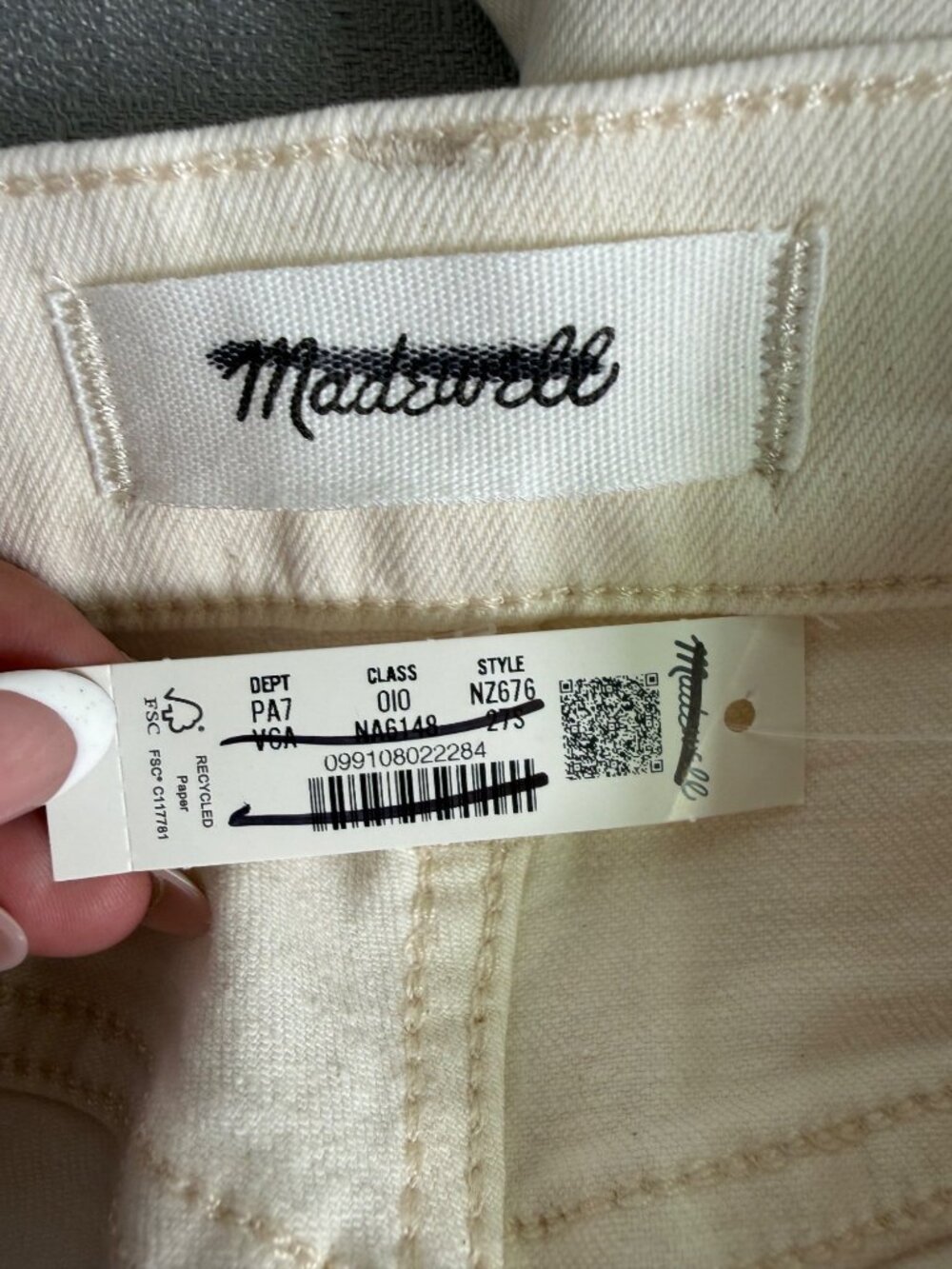 Madewell The Perfect Vintage Wide-Leg Crop Jean  Raw Hem Size 27 S Neutral - Picture 14 of 16